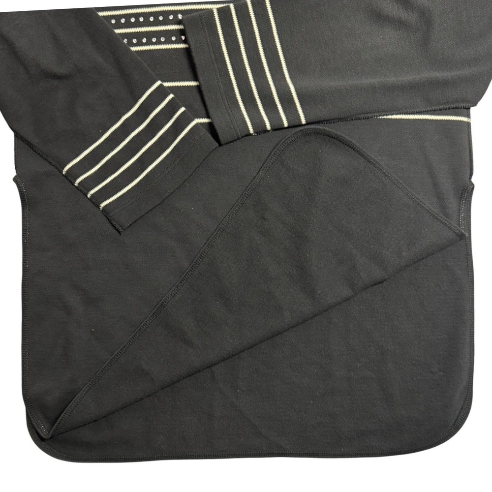 Sonia Rykiel Paris Tunic Top‎ Medium Striped Embellished Long Sleeve Black White - Picture 5 of 7